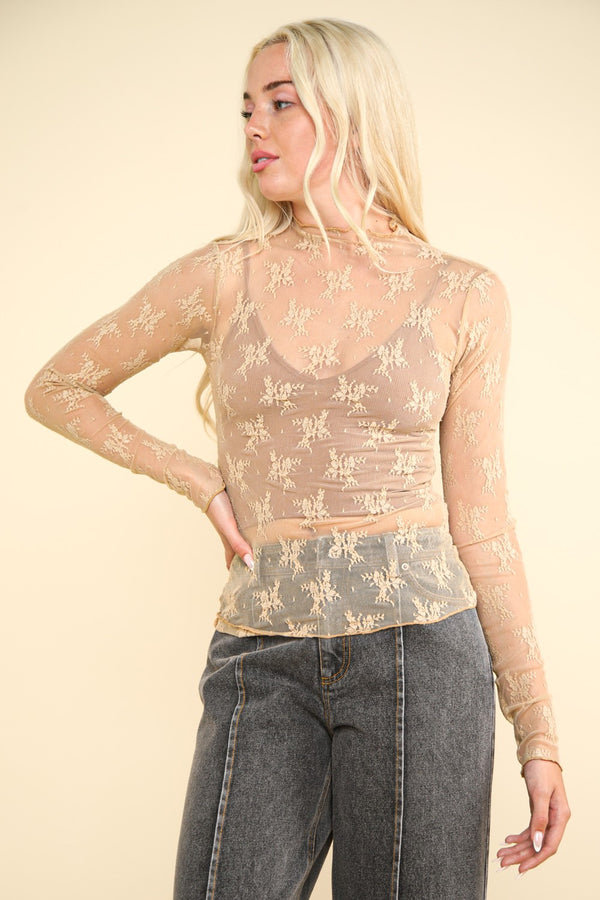 champagne toast mesh top