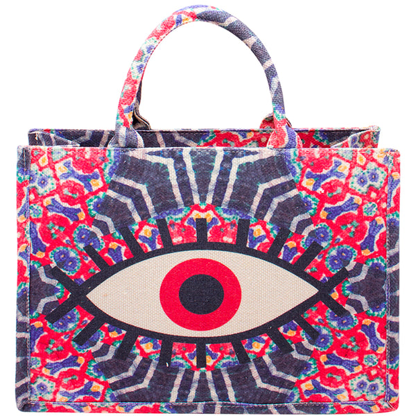 abstract evil eye tote