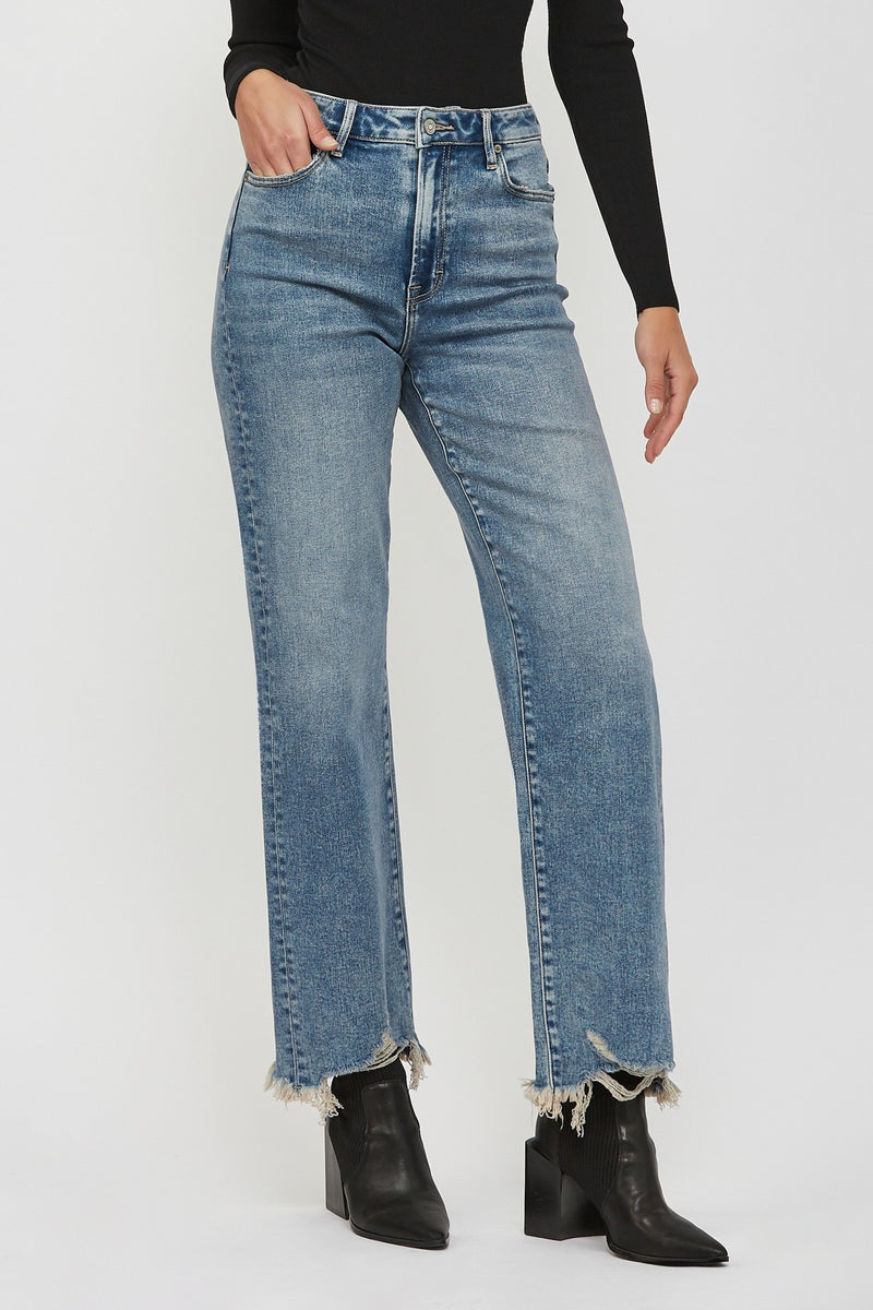 hidden ella high rise frayed hem