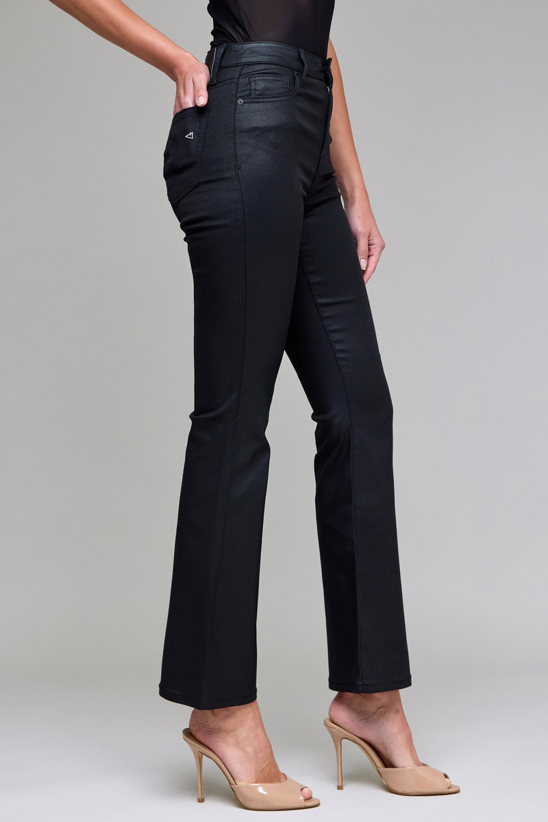 Hidden Happi Black Coated Stretch Flare Jean