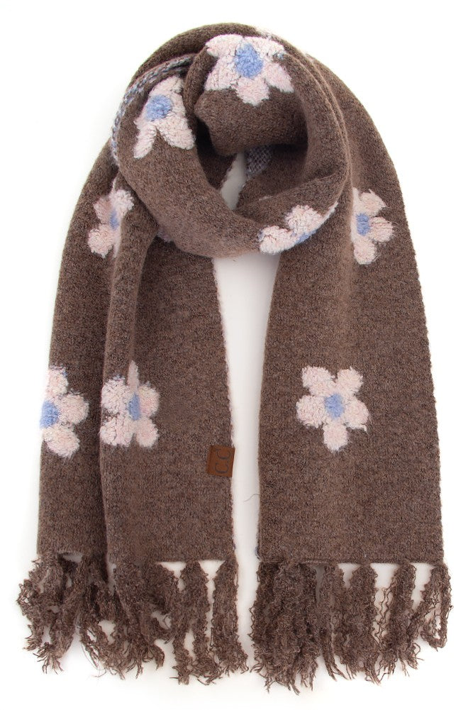 daisy chain scarf - brown