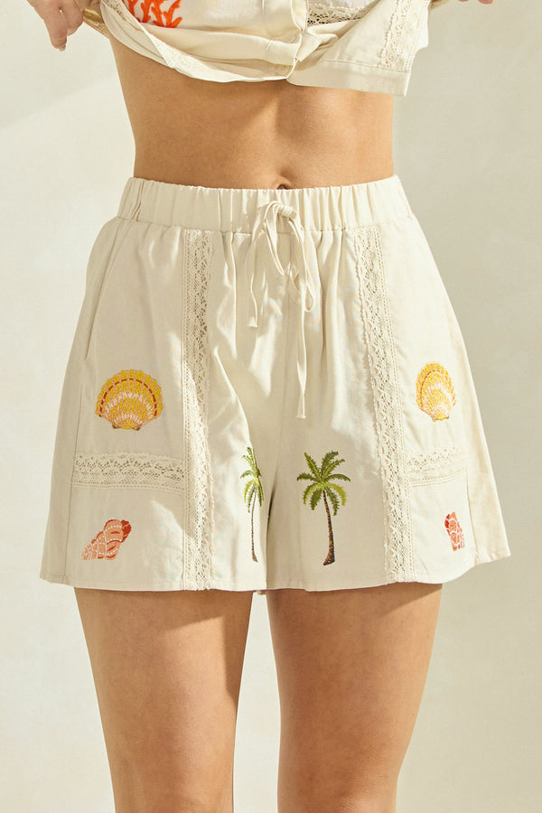 tropicana embroidered shorts