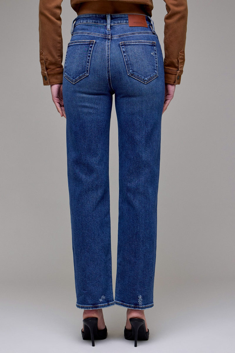 Hidden Ella Dark Wash High Rise Classic Straight Jean