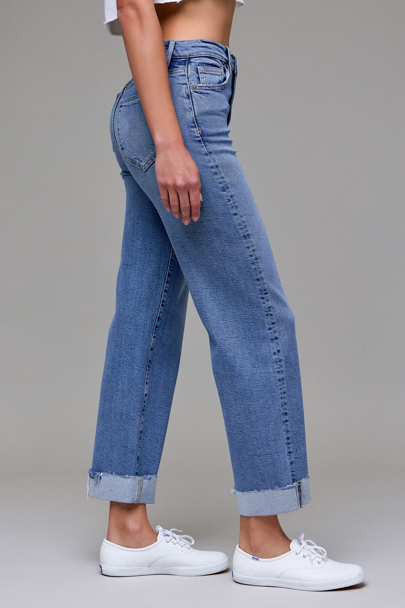 Hidden Ella High Rise Classic Straight Jeans with Cuff