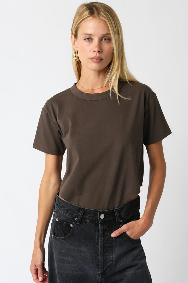 back to basics relaxed fit bodysuit-brown