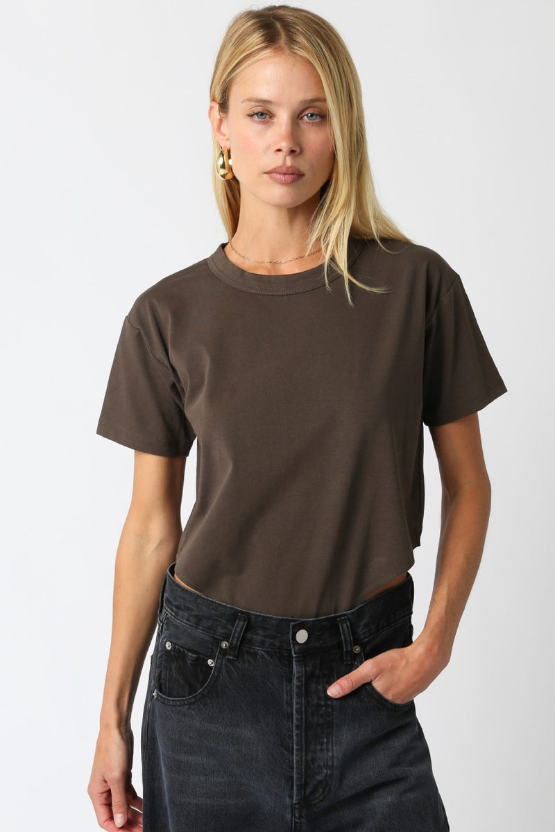 back to basics relaxed fit bodysuit-brown