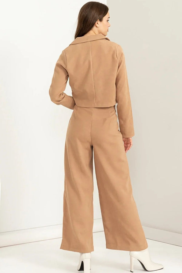 down to business blazer set - tan