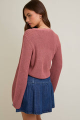 autumn rose bell sleeve cardigan