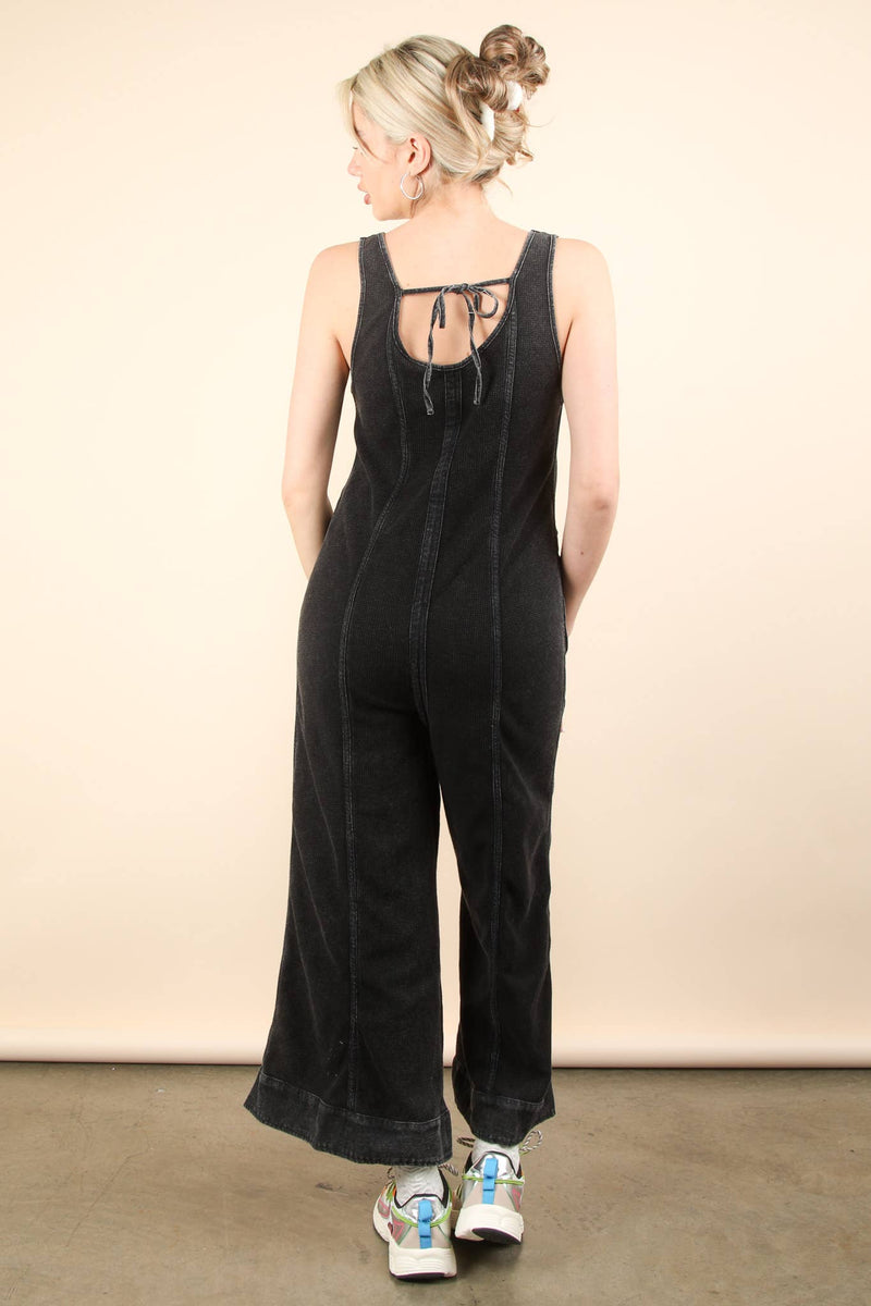 laid-back waffle knit jumpsuit