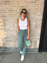 sunday funday sweatpants - grey green