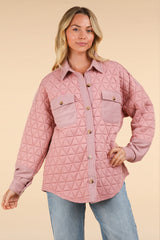 stay blushing quilted shacket