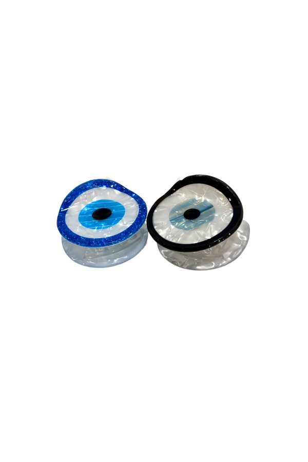 small evil eye hair clip- blue