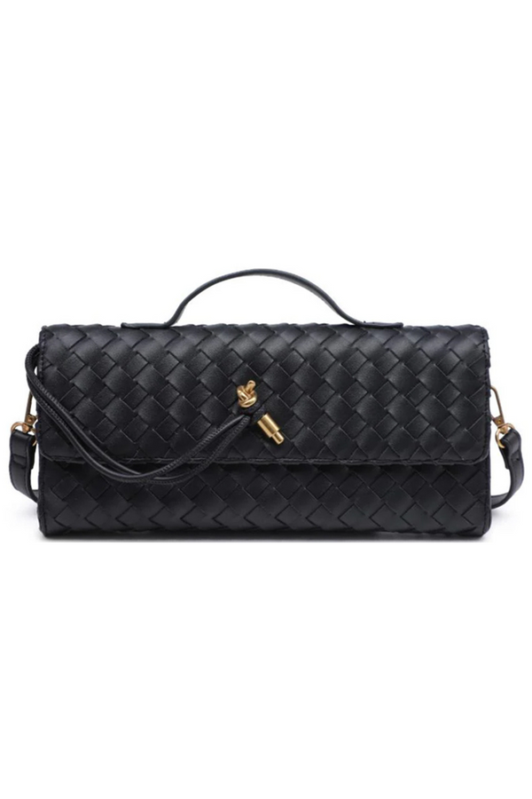 black top handle woven bag