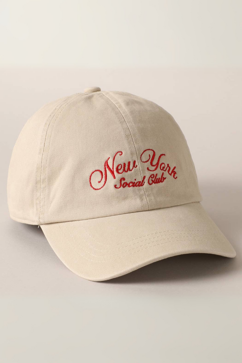 new york social club baseball hat - beige/red