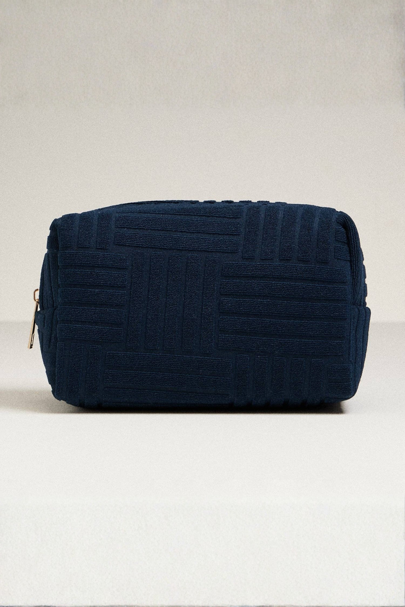 Luxe Terry Travel Pouch -Navy
