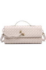 oatmilk woven top handle crossbody bag