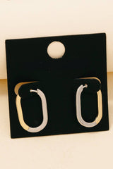 Flat Oval Two Tone Hoop Earrings