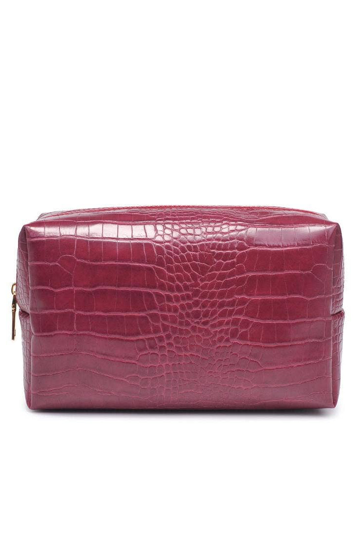 croc chic cosmetic pouch - red