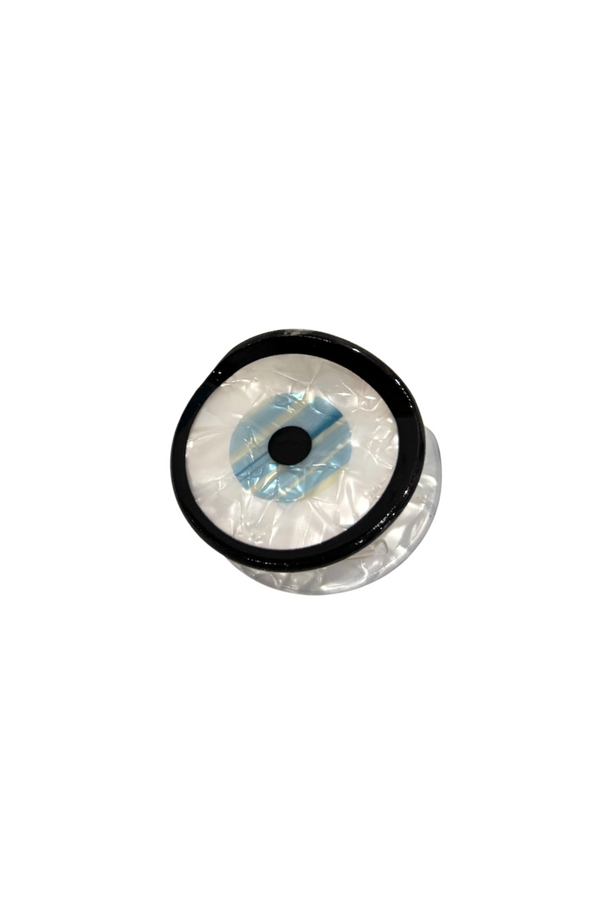 small evil eye hair clip- black