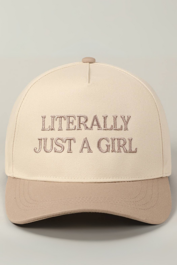 literally just a girl trucker hat - beige