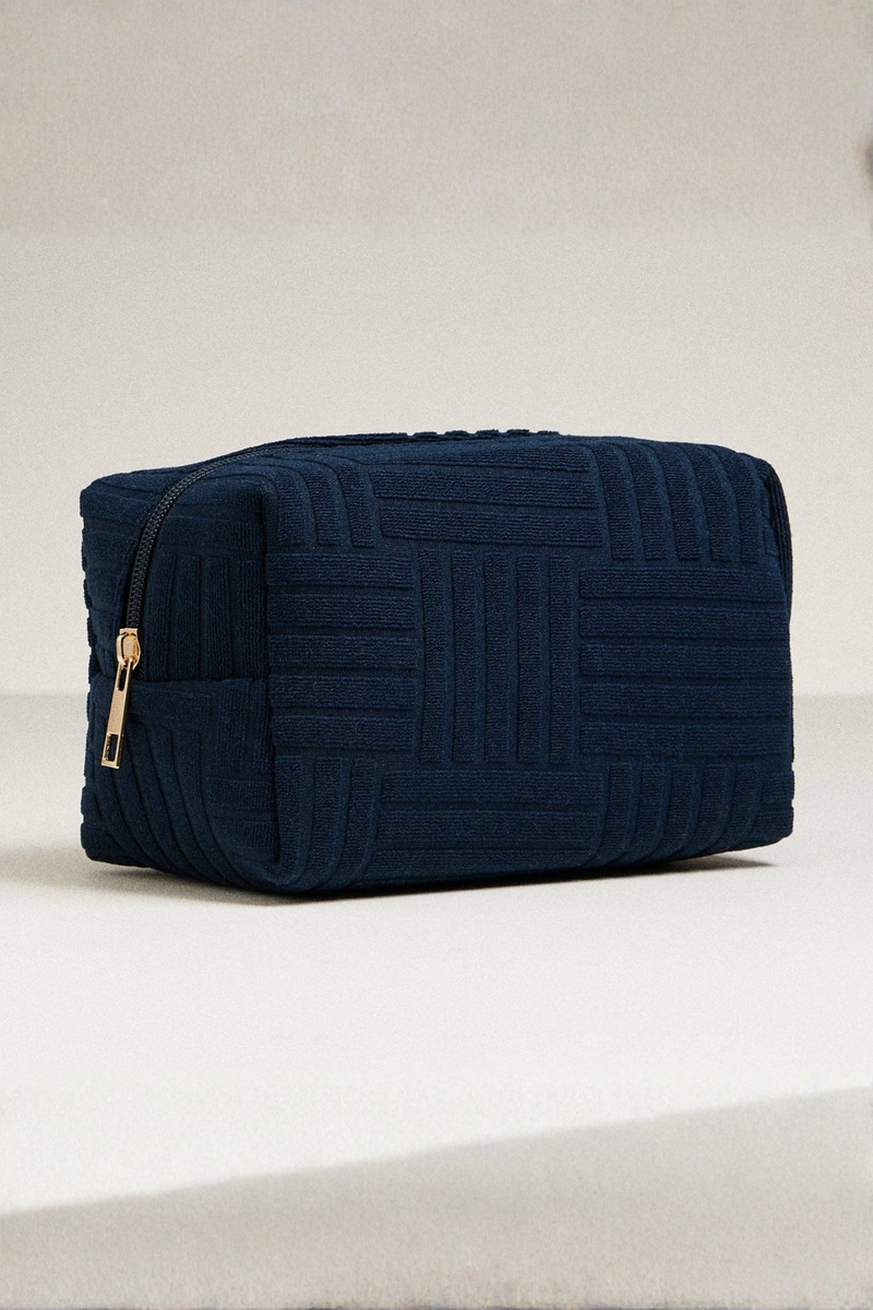 Luxe Terry Travel Pouch -Navy