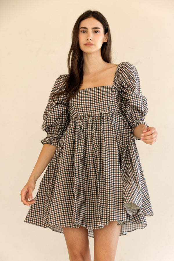 dallas gingham mini dress