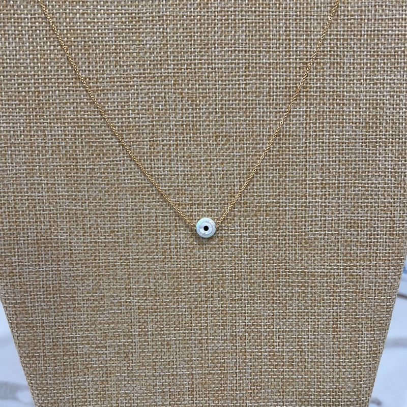 opal evil eye necklace - small pendant