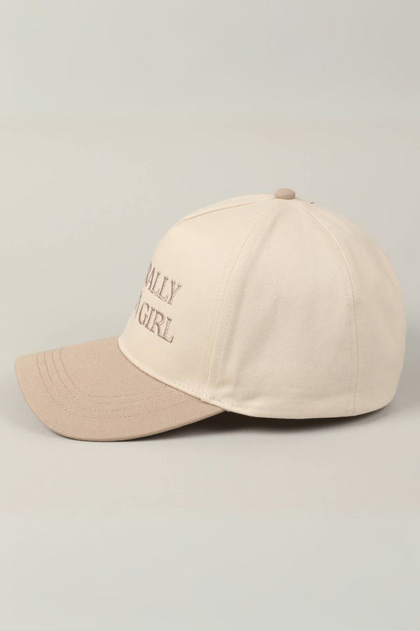 literally just a girl trucker hat - beige