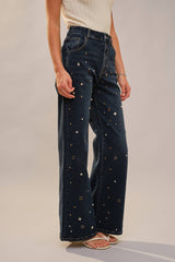 Charmed High Waist Wide Leg Denim Jeans