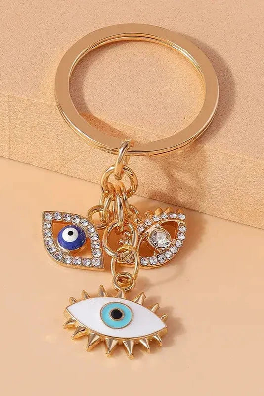 glam evil eye key chain