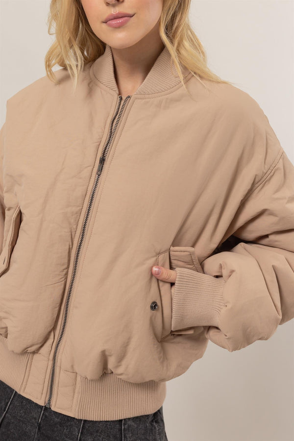 beige top gun oversized puffer jacket