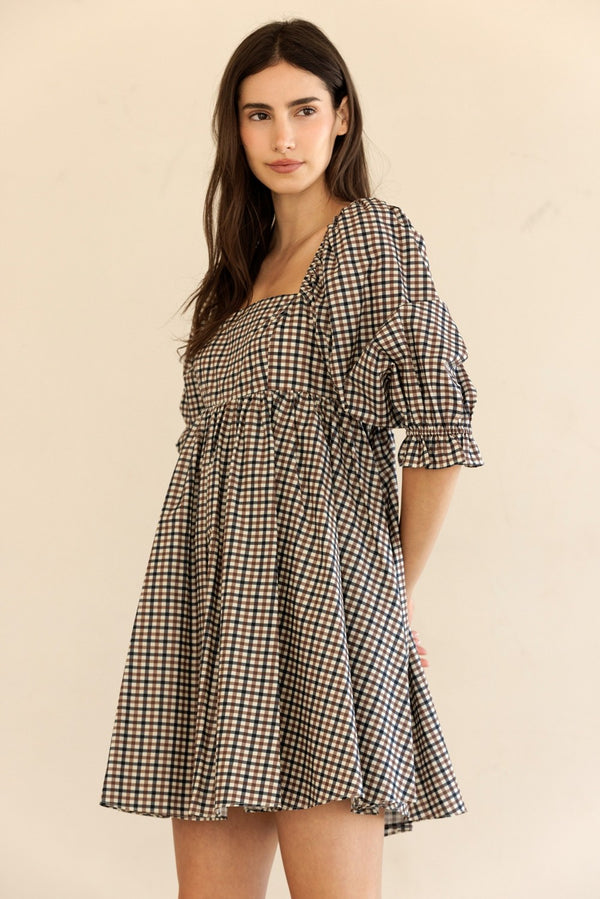 dallas gingham mini dress