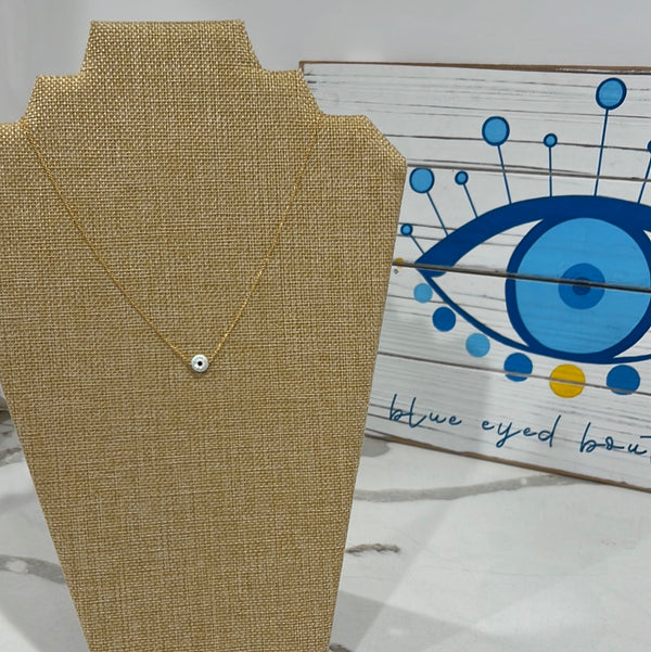 opal evil eye necklace - small pendant