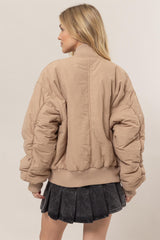beige top gun oversized puffer jacket