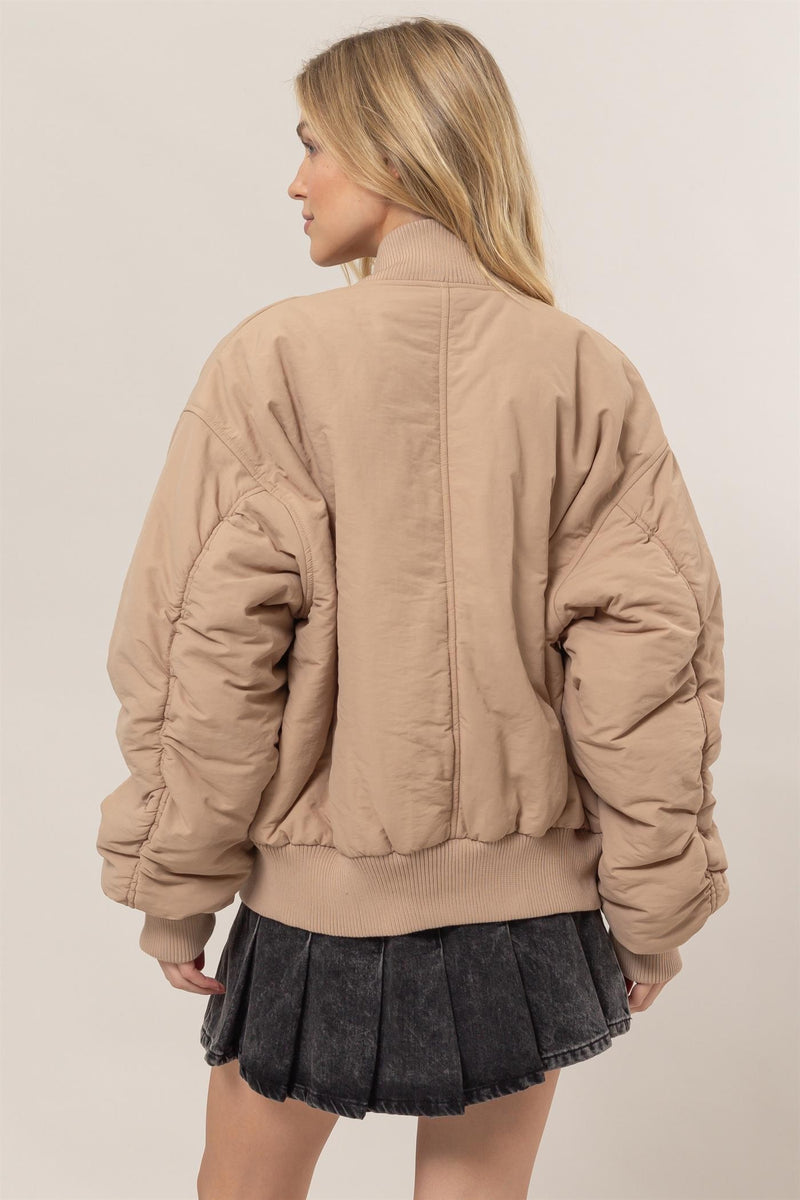 beige top gun oversized puffer jacket
