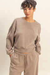 oh so relaxed fit sweatsuit set - dusty mocha