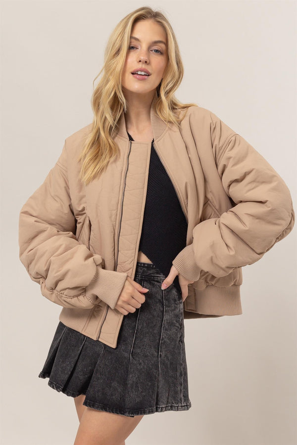 beige top gun oversized puffer jacket