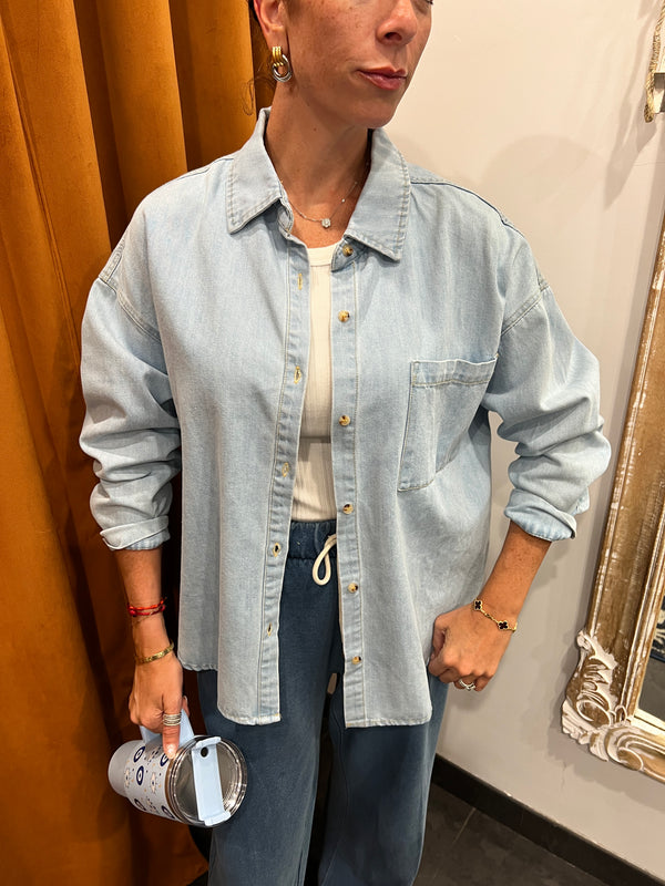 risky business oversized denim shirt