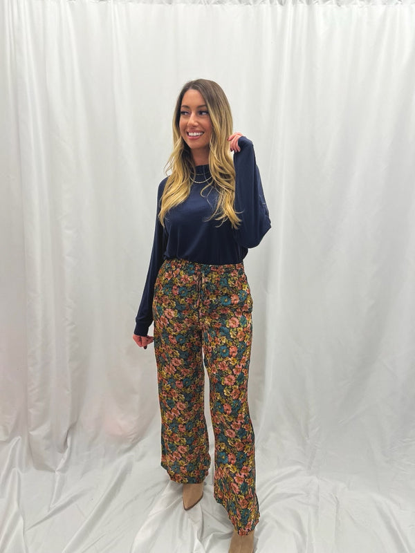 floral high waisted pant