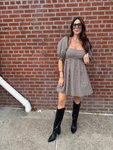 dallas gingham mini dress
