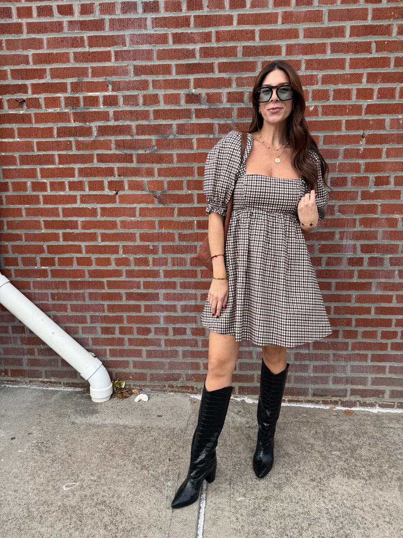 dallas gingham mini dress