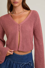 autumn rose bell sleeve cardigan