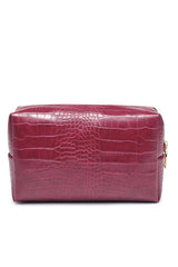croc chic cosmetic pouch - red