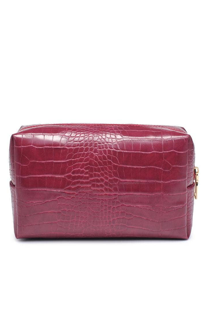 croc chic cosmetic pouch - red