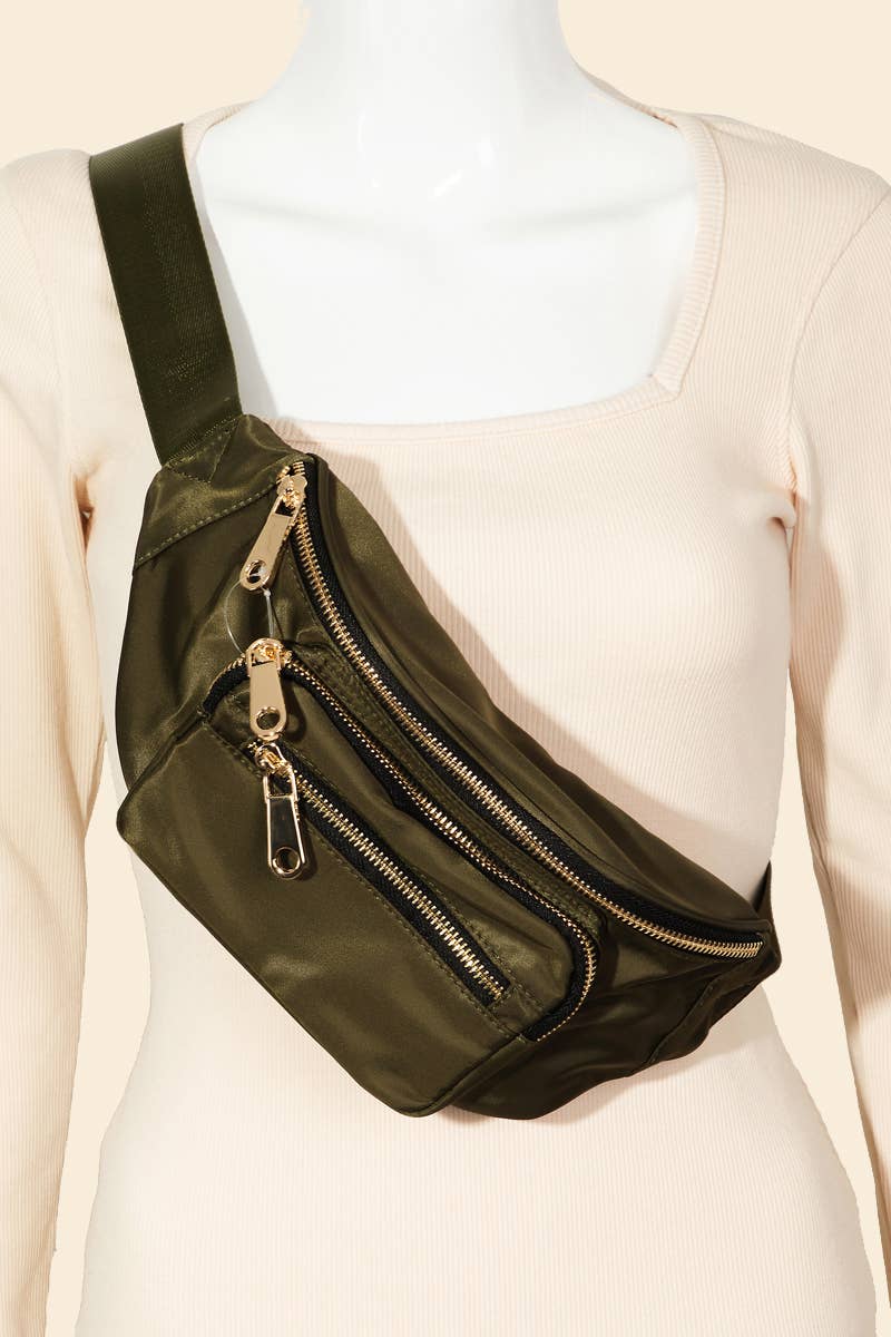 fallin' fanny pack: olive