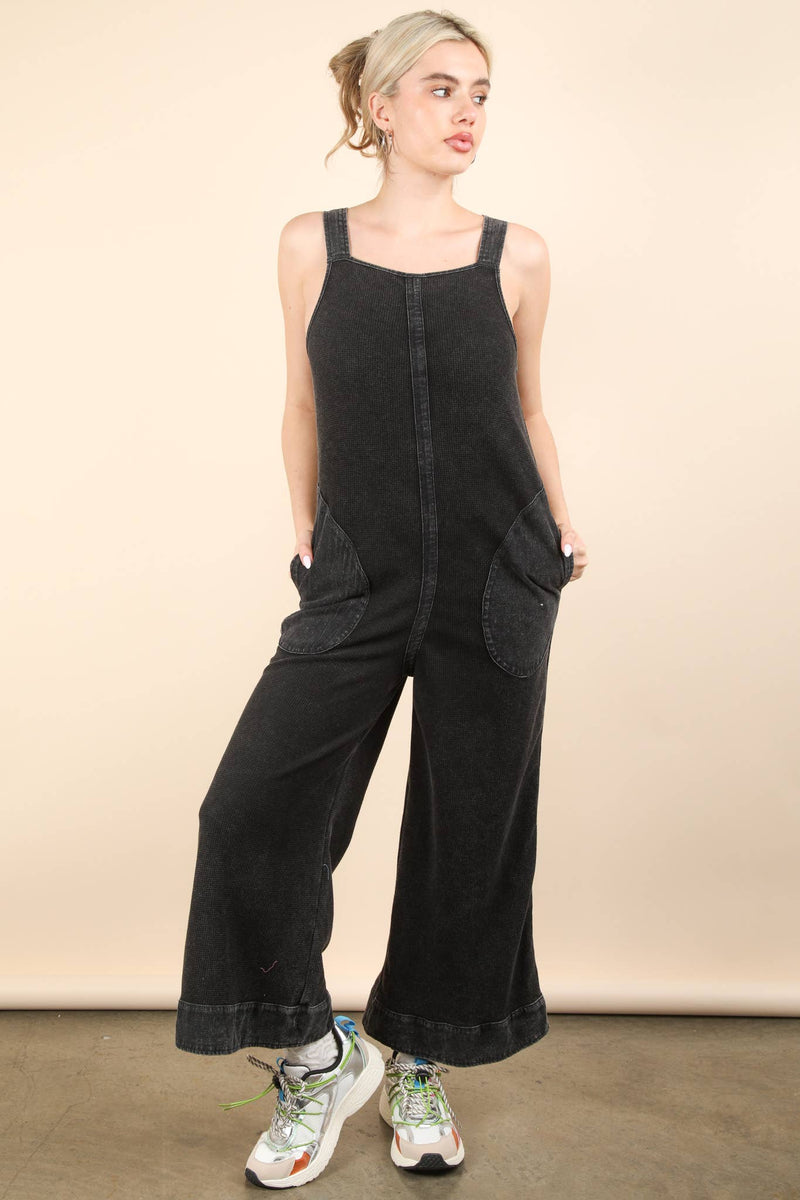 laid-back waffle knit jumpsuit