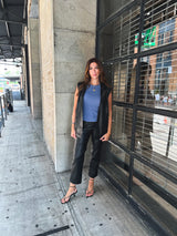 it girl faux leather blazer vest