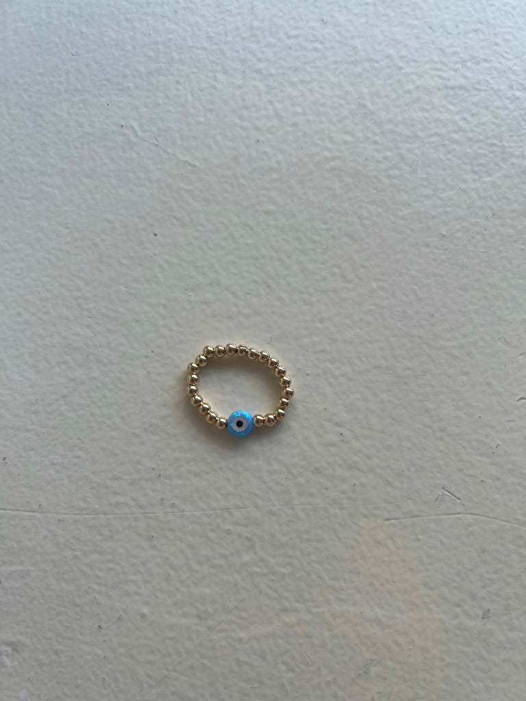 azure evil eye ring