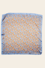 Classic Paisley Satin Bandana- Blue