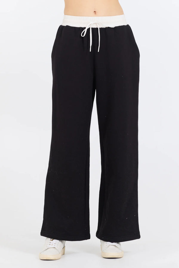 black & white contrast sweatpants